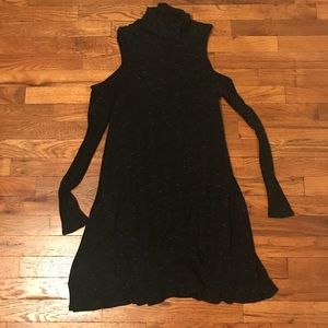 Francesca’s black cold shoulder dress